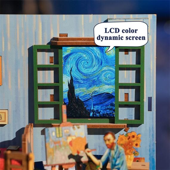 Drewniany model do sklejania Book Nook - Vincent's Bedroom- Zdjęcie 3