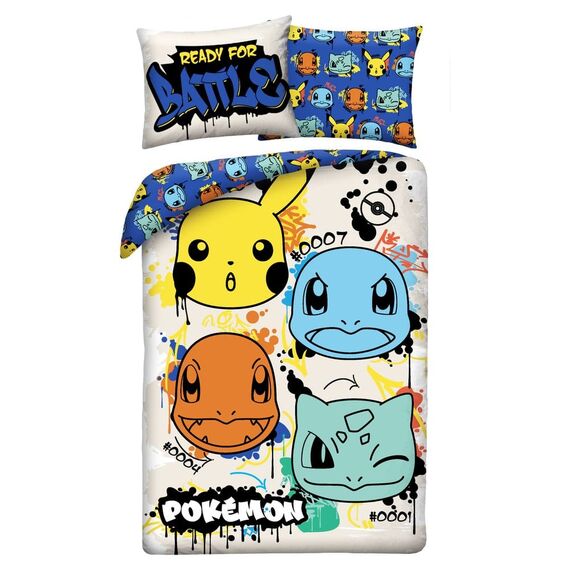 Komplet poszewek na pościel Pokemon Ver. 17 - Kanto Starters (140 x 200 cm)