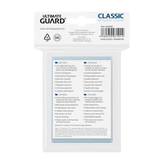 Koszulki na karty Ultimate Guard - Standard Size (66 x 93 mm) (100 szt.)- Zdjęcie 2
