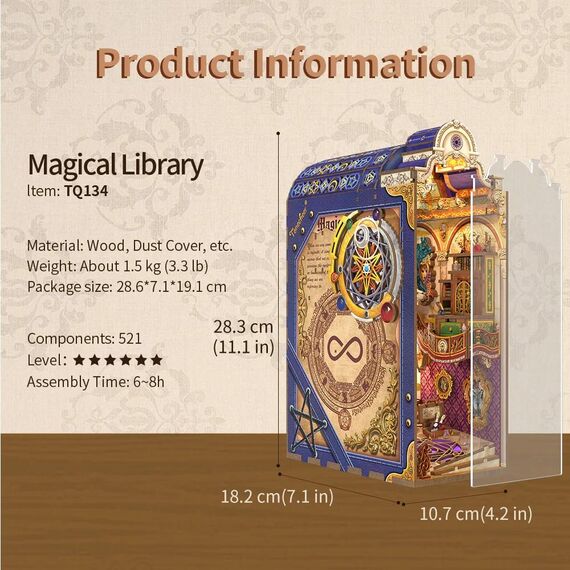 Model do składania Book Nook - Magical library- Zdjęcie 5
