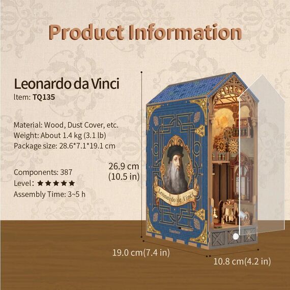 Model do składania Book Nook - Leonardo Da Vinci- Zdjęcie 5