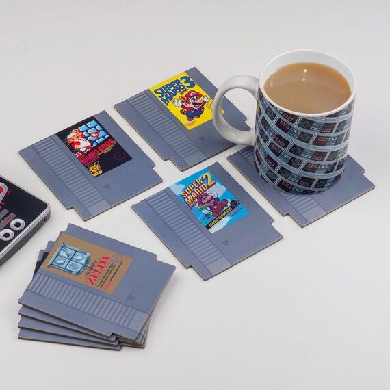 Zestaw 8 podkładek pod kubek Nintendo - NES Cartridge