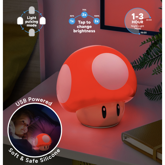 Lampka Super Mario SquishlyGlo - Mushroom