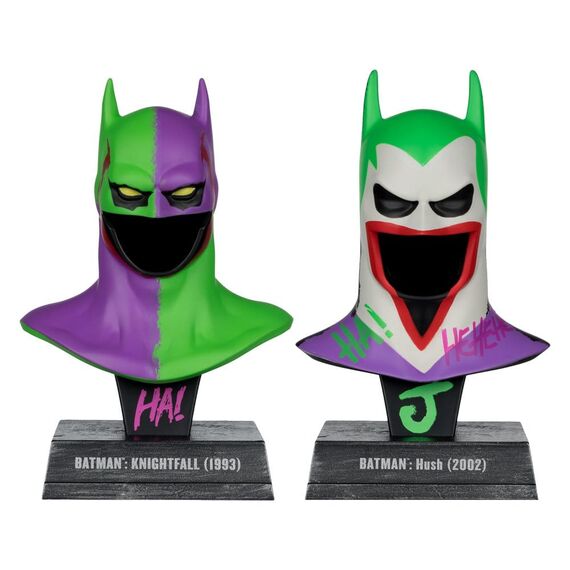 Zestaw 2 Mini Replik DC Direct (Batman: Knightfall & Hush) 1/3 - Maska Batmana (Jokerized) (Gold Label)- Zdjęcie 3