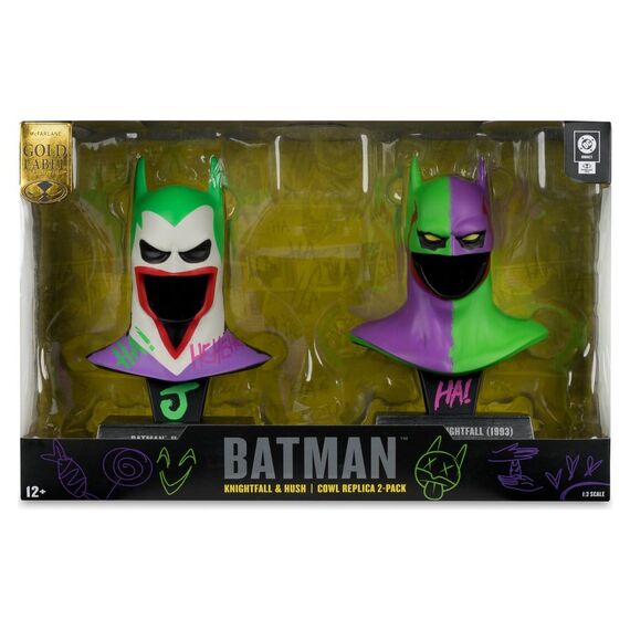Zestaw 2 Mini Replik DC Direct (Batman: Knightfall & Hush) 1/3 - Maska Batmana (Jokerized) (Gold Label)- Zdjęcie 5