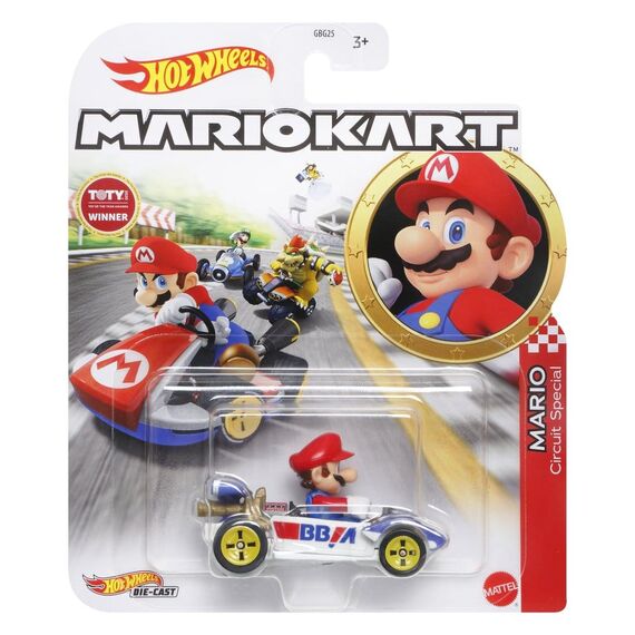 Model pojazdu Hot Wheels Mario Kart 1/64 - Mario (Circuit Special) (HDB36)