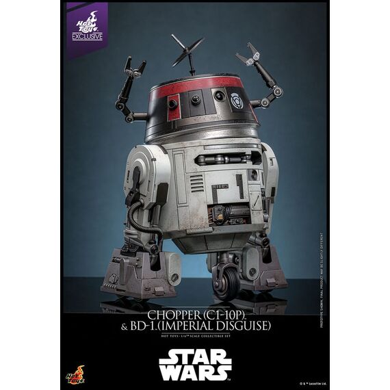 Zestaw figurek Star Wars Hot Toys Exclusive 1/6 - Chopper (C1-10P) & BD-1 (Imperial Disguise)- Zdjęcie 12