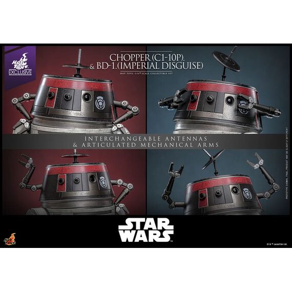 Zestaw figurek Star Wars Hot Toys Exclusive 1/6 - Chopper (C1-10P) & BD-1 (Imperial Disguise)- Zdjęcie 14