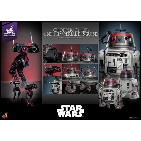 Zestaw figurek Star Wars Hot Toys Exclusive 1/6 - Chopper (C1-10P) & BD-1 (Imperial Disguise)- Zdjęcie 15