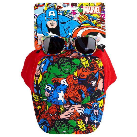Zestaw czapka z daszkiem z okularami przeciwsłonecznymi Marvel Avengers Classic