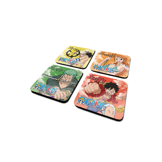 Podkładki korkowe One Piece - Luffy, Nami, Sanji i Zoro (4 szt.)