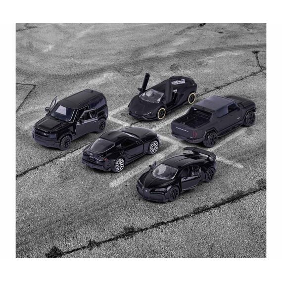 Zestaw 5 modeli samochodów Majorette Ride Cool 1/64 Black Edition- Zdjęcie 2