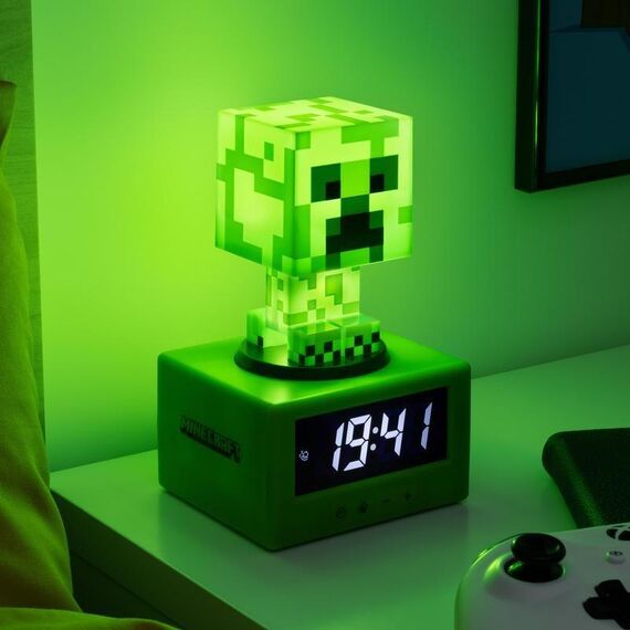 Budzik z podświetleniem Minecraft - Creeper 16 cm- Zdjęcie 2