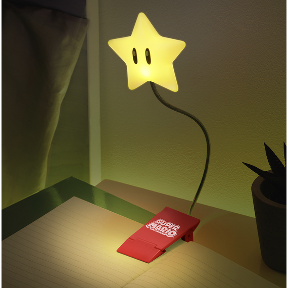 Lampka do czytania z klipsem Super Mario - Super Star