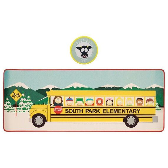 Podkładka pod mysz XL z podstawką pod kubek South Park - Elementary School Bus
