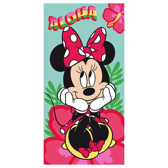 Ręcznik plażowy z mikrofibry Disney Minnie Aloha (70x140cm)