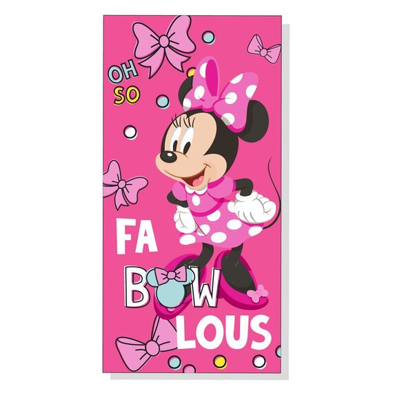 Ręcznik plażowy z mikrofibry Disney - Minnie Fa-Bow-Lous (70x140cm)