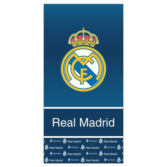 Ręcznik plażowy z mikrofibry Real Madryt Logo (granatowy) (70x140cm)