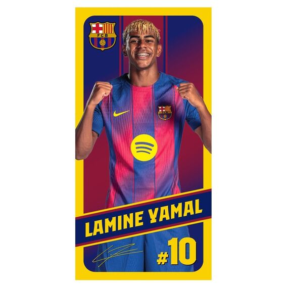 Ręcznik plażowy z mikrofibry FC Barcelona - Lamine Yamal (70x140cm)