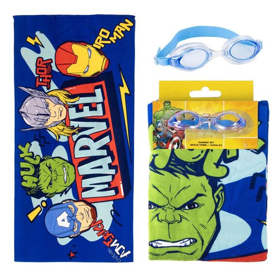 Ręcznik z okularami do pływania dla dzieci Marvel Avengers
