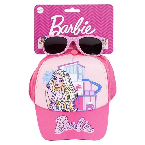 Zestaw czapka z daszkiem z okularami przeciwsłonecznymi Barbie