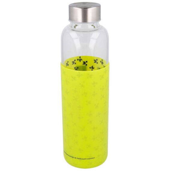 Butelka szklana z silikonowym pokryciem Minecraft Creeper 585 ml- Zdjęcie 2