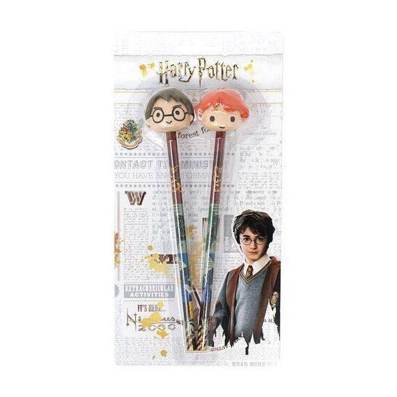 Zestaw 2 ołówków z gumkami 3D do ścierania - Harry Potter