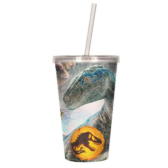 Kubek ze słomką 3D Jurassic Park - Biosync 500ml