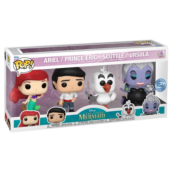 Zestaw 4 figurek Mała Syrenka POP! - Ariel, Prince Eric, Scuttle & Ursula (Special Edition Diamond Glitter)- Zdjęcie 2