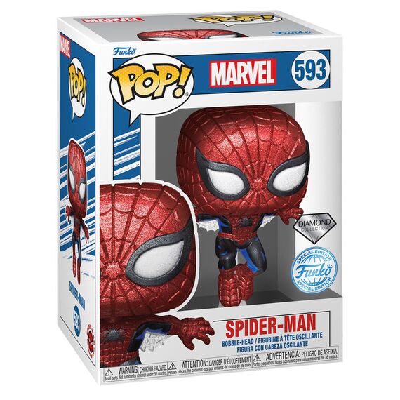 Figurka Marvel 80th Anniversary POP! - Spider-Man (Special Edition Diamond Glitter) (593)- Zdjęcie 2