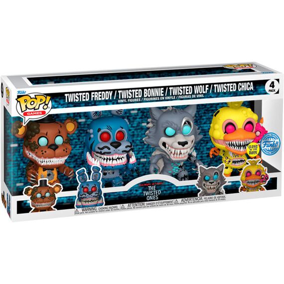 Zestaw 4 figurek Five Nights at Freddy's: The Twisted Ones POP! - Twisted Freddy / Bonnie / Wolf / Chica (Special Edition GITD)- Zdjęcie 2