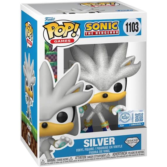 Figurka Sonic the Hedgehog POP! - Silver (Special Edition Diamond Collection) [1103]- Zdjęcie 2