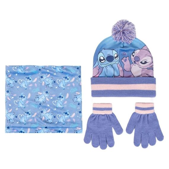 Dziecięcy zestaw zimowy Disney Stitch (czapka, komin, rękawiczki)