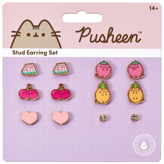 Zestaw 6 par kolczyków Pusheen
