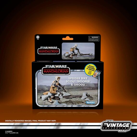 Pojazd z figurkami Star Wars The Mandalorian Vintage Collection - Speeder Bike w/Scout Trooper & Grogu- Zdjęcie 29