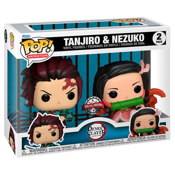 Zestaw 2 figurek Demon Slayer Kimetsu no Yaiba POP! - Tanjiro & Nezuko (Special Edition)- Zdjęcie 2