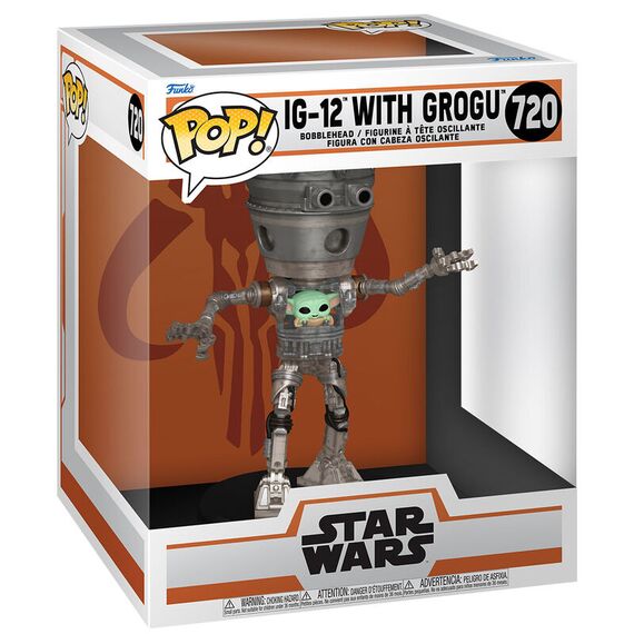 Figurka Star Wars: The Mandalorian POP! Deluxe - IG-12 with Grogu- Zdjęcie 2