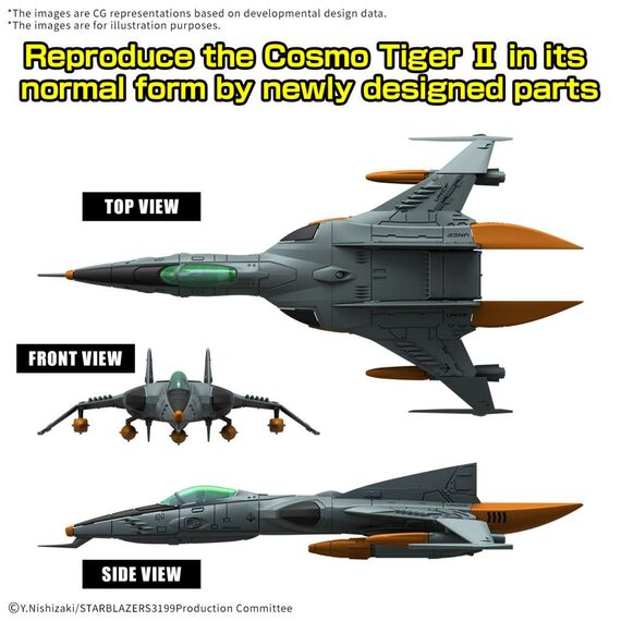 Modele do składania Be Forever Yamato: Rebel 3199 Mecha Collection DX - Type-1 Space Combat Attack Aircraft Cosmo Tiger II- Zdjęcie 3