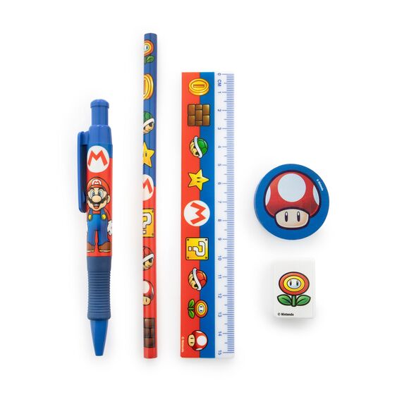 Zestaw przyborów szkolnych Super Mario (5 elementów)- Zdjęcie 3