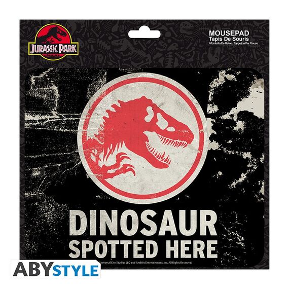 Podkładka materiałowa pod mysz Jurassic Park - Caution dinosaur- Zdjęcie 2