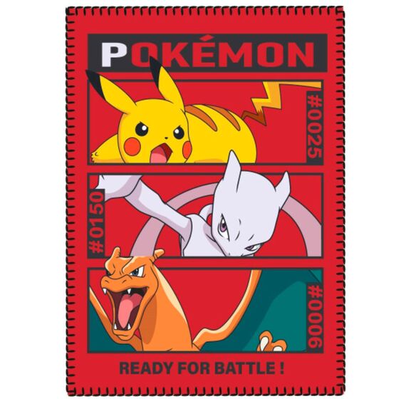 Koc z polaru Pokemon - Pikachu, Mewtwo, Charizard (100 x 140 cm)