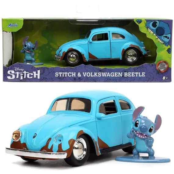 Model samochodu Lilo i Stitch 1/32 - Volkswagen Beetle (wraz z figurką Stitch)