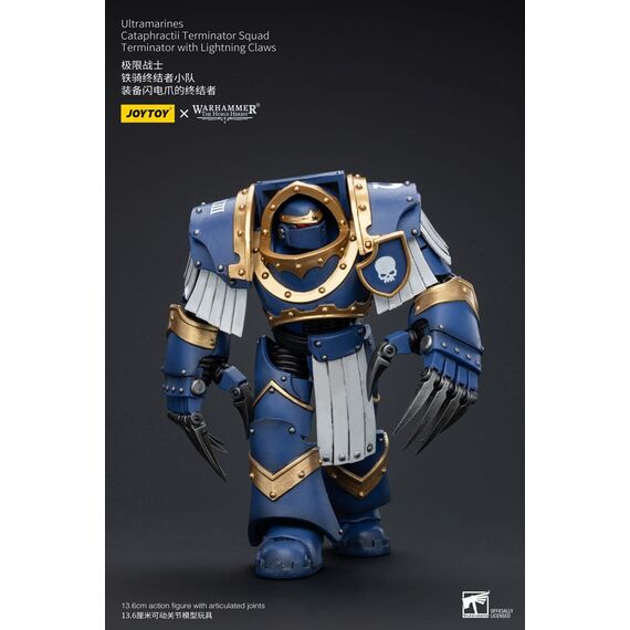 Figurka Warhammer Herezja Horusa 1/18 - Ultramarines Cataphractii Terminator Squad Terminator with Lightning Claws- Zdjęcie 4
