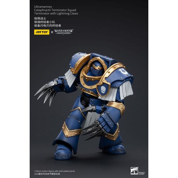 Figurka Warhammer Herezja Horusa 1/18 - Ultramarines Cataphractii Terminator Squad Terminator with Lightning Claws- Zdjęcie 5