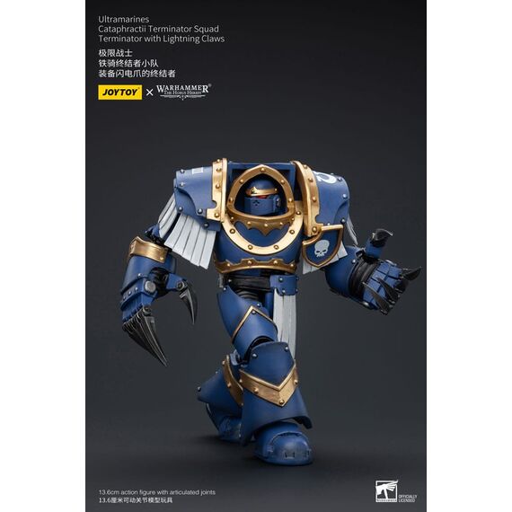 Figurka Warhammer Herezja Horusa 1/18 - Ultramarines Cataphractii Terminator Squad Terminator with Lightning Claws- Zdjęcie 6