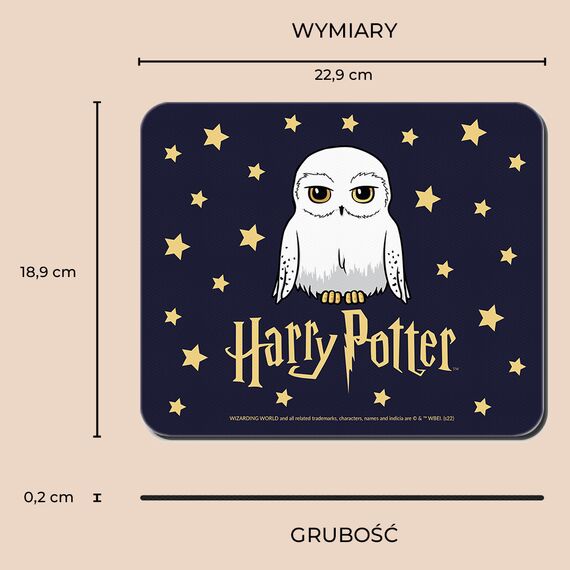Podkładka materiałowa pod mysz Harry Potter - Hedwiga- Zdjęcie 3