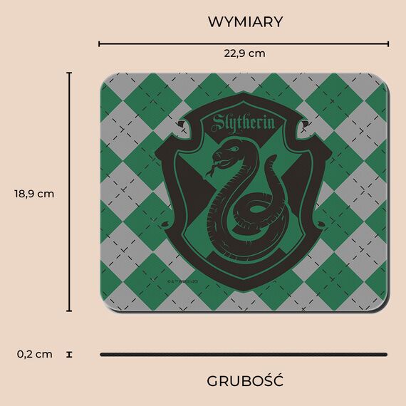 Podkładka materiałowa pod mysz Harry Potter - Slytherin- Zdjęcie 3