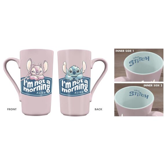 Kubek do Latte Disney Lilo i Stitch - I'm not a Morning Alien (470 ml)- Zdjęcie 2