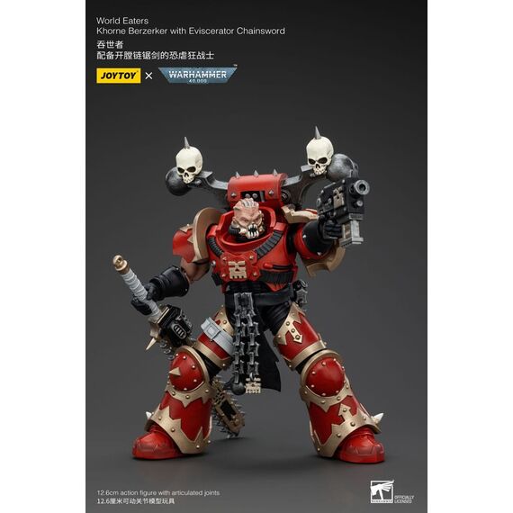 Figurka Warhammer 40k 1/18 - World Eaters Khorne Berzerker with Eviscerator Chainsword- Zdjęcie 4