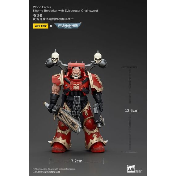 Figurka Warhammer 40k 1/18 - World Eaters Khorne Berzerker with Eviscerator Chainsword- Zdjęcie 6